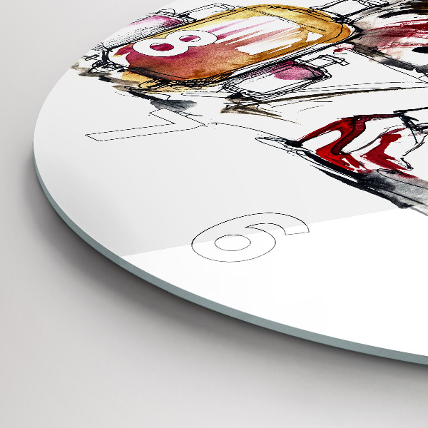 Orologio rotondo Donna con valigie