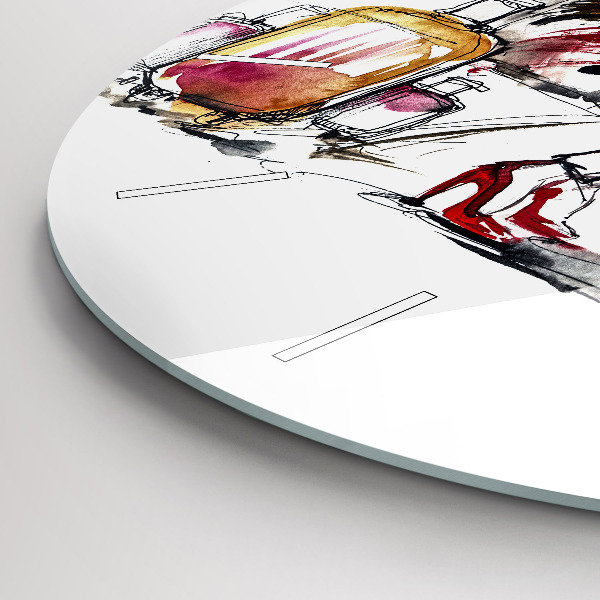 Orologio rotondo Donna con valigie