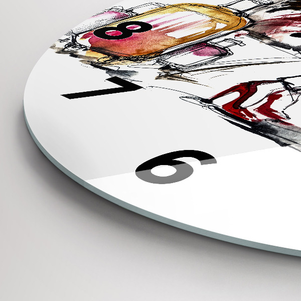 Orologio rotondo Donna con valigie