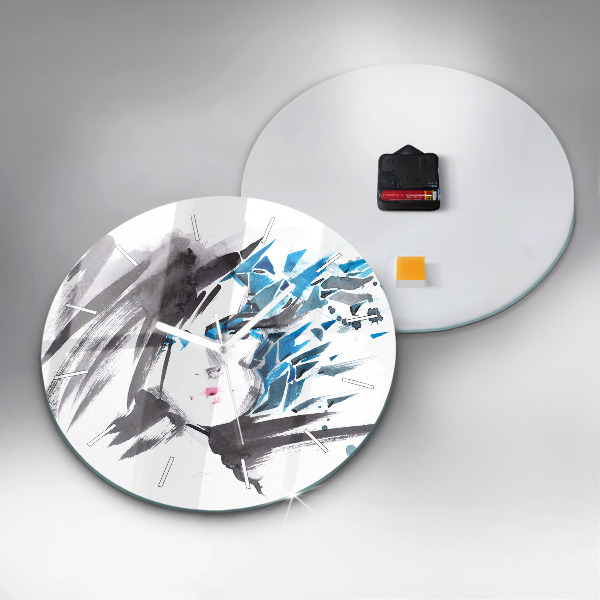 Orologio rotondo Volto di donna astratto