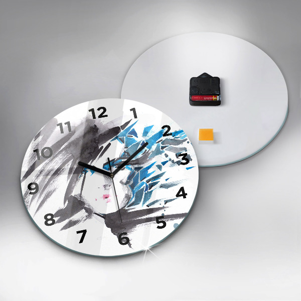 Orologio rotondo Volto di donna astratto