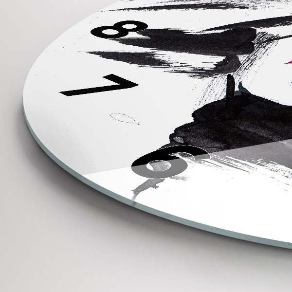 Orologio rotondo Volto di donna astratto