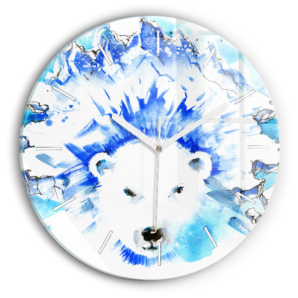 Orologio rotondo Orso sullo sfondo del ghiaccio