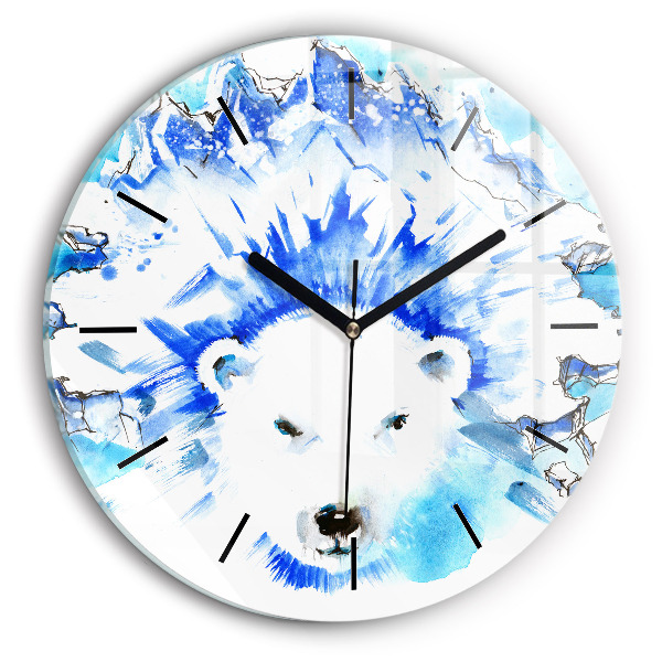 Orologio rotondo Orso sullo sfondo del ghiaccio