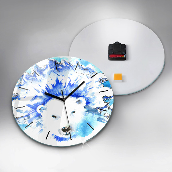 Orologio rotondo Orso sullo sfondo del ghiaccio