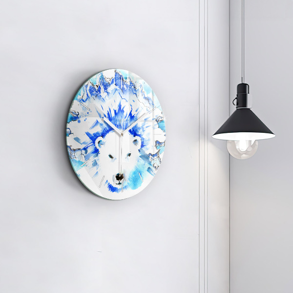 Orologio rotondo Orso sullo sfondo del ghiaccio