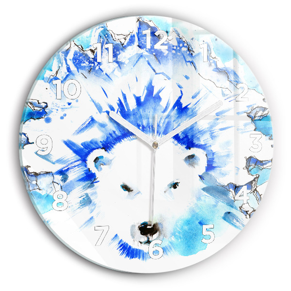 Orologio rotondo Orso sullo sfondo del ghiaccio