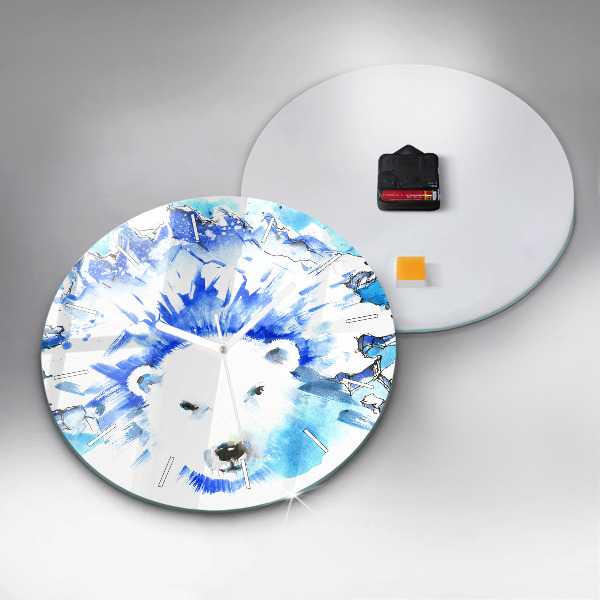 Orologio rotondo Orso sullo sfondo del ghiaccio