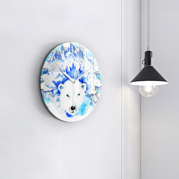 Orologio rotondo Orso sullo sfondo del ghiaccio