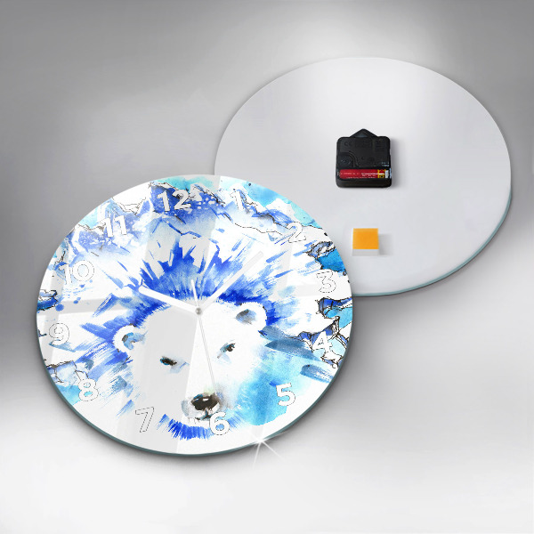 Orologio rotondo Orso sullo sfondo del ghiaccio