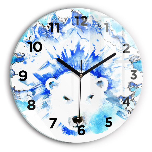 Orologio rotondo Orso sullo sfondo del ghiaccio