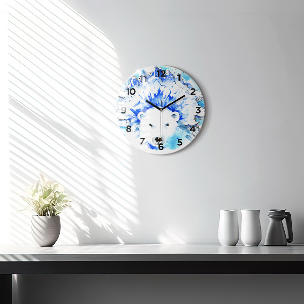 Orologio rotondo Orso sullo sfondo del ghiaccio