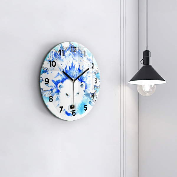 Orologio rotondo Orso sullo sfondo del ghiaccio