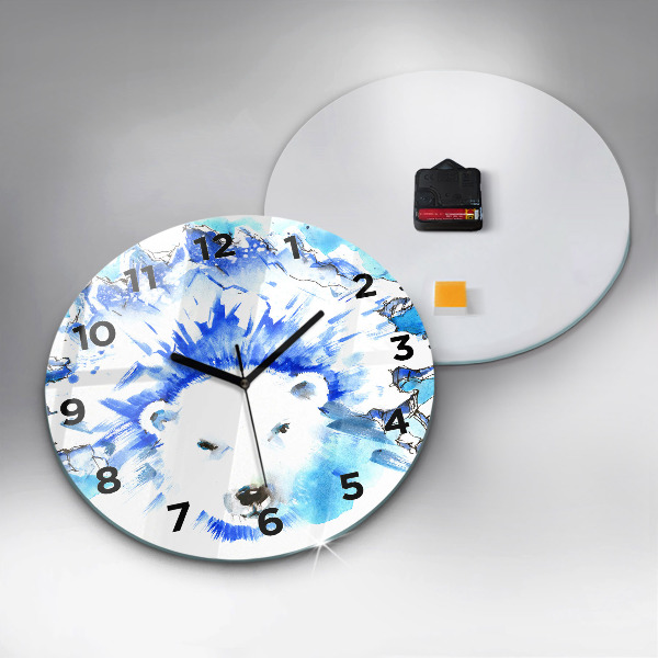 Orologio rotondo Orso sullo sfondo del ghiaccio