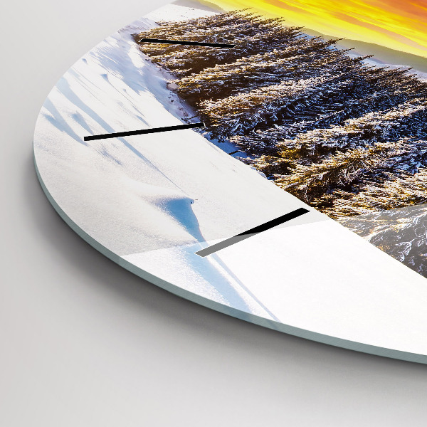 Orologio rotondo Paesaggio montano invernale