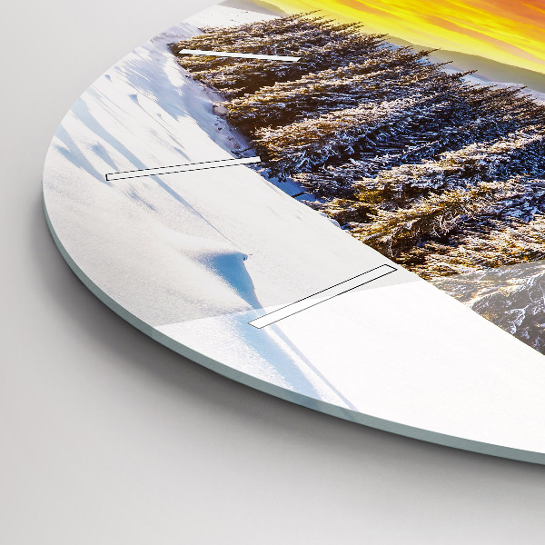 Orologio rotondo Paesaggio montano invernale