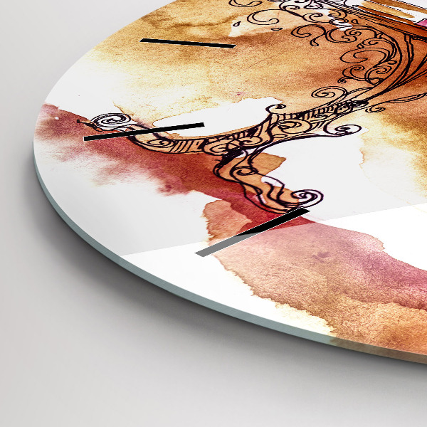 Orologio rotondo Donna che beve il tè