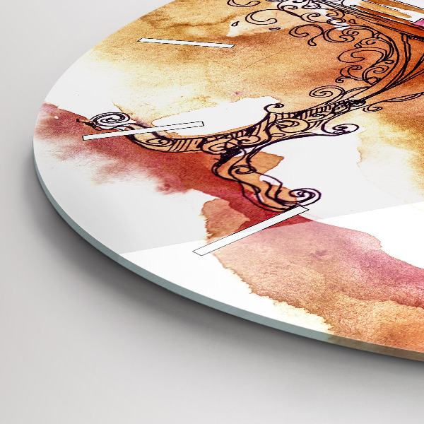 Orologio rotondo Donna che beve il tè