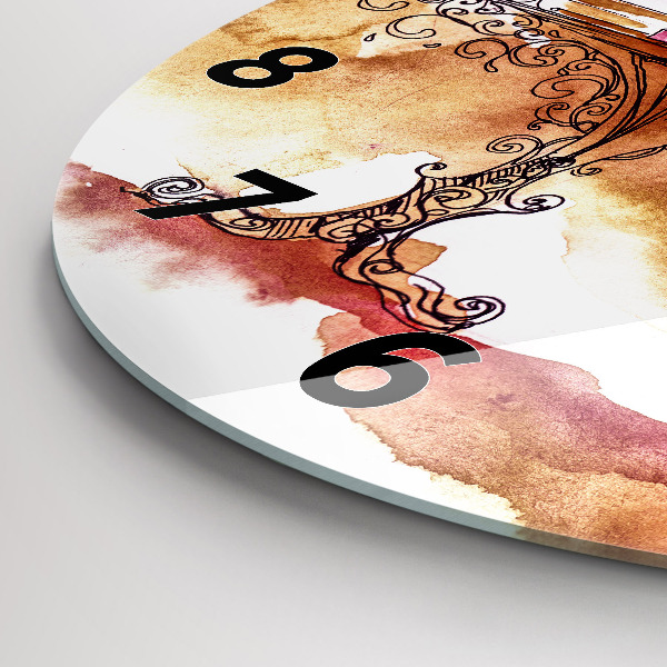 Orologio rotondo Donna che beve il tè