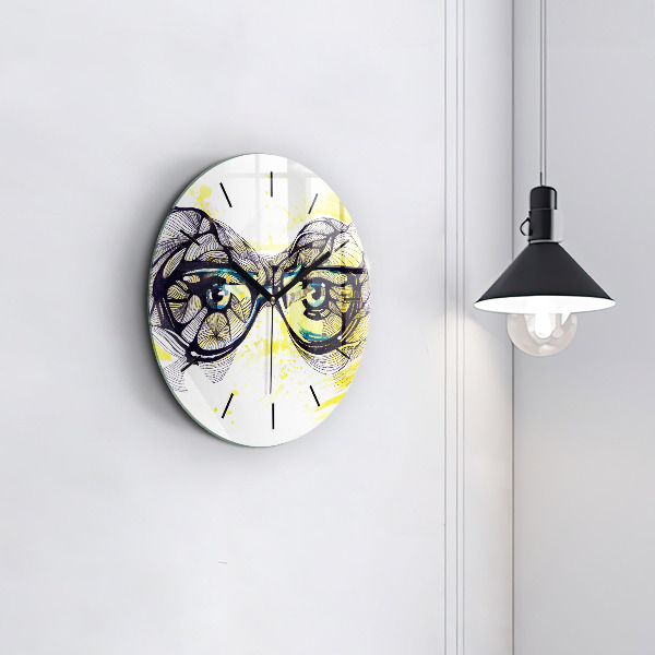 Orologio rotondo Occhi con occhiali