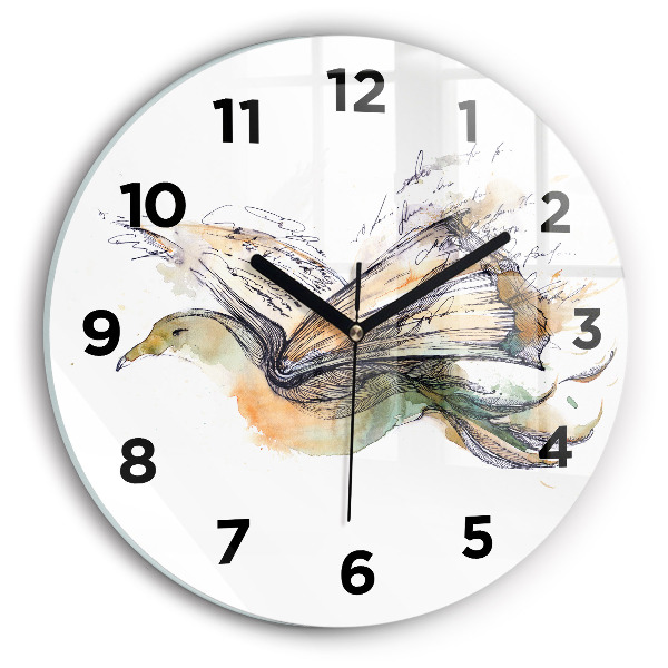 Orologio rotondo L'uccello e il libro