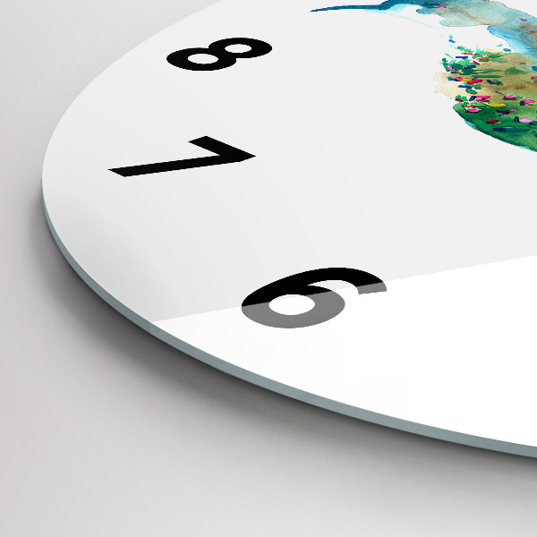 Orologio rotondo Astrazione di uccello e primavera