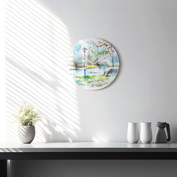 Orologio rotondo Primavera pittoresca