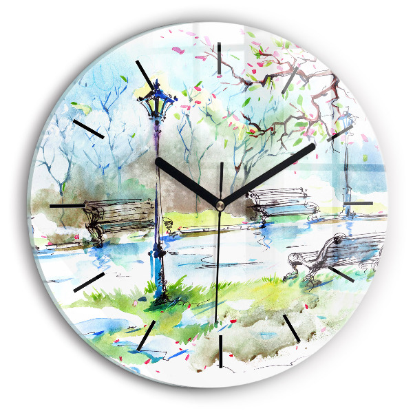 Orologio rotondo Primavera pittoresca