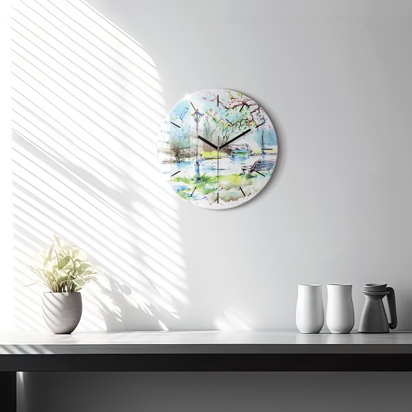 Orologio rotondo Primavera pittoresca