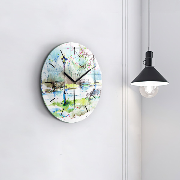 Orologio rotondo Primavera pittoresca