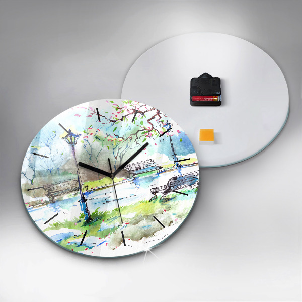Orologio rotondo Primavera pittoresca