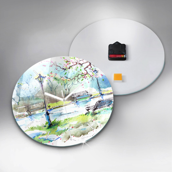Orologio rotondo Primavera pittoresca