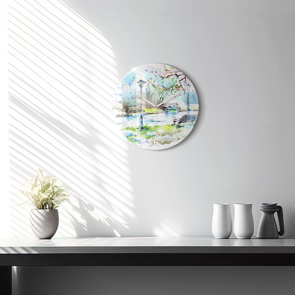 Orologio rotondo Primavera pittoresca