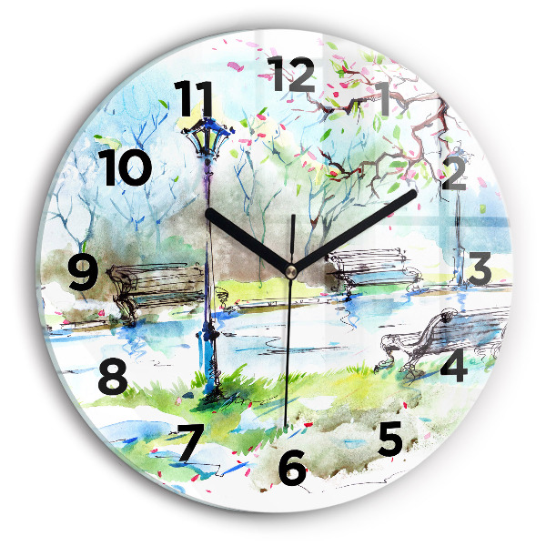 Orologio rotondo Primavera pittoresca