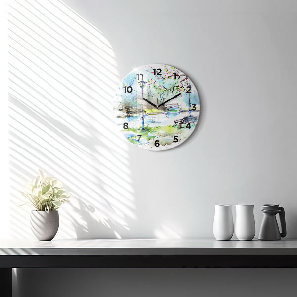 Orologio rotondo Primavera pittoresca