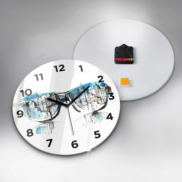 Orologio rotondo Città con gli occhiali