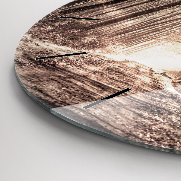 Orologio rotondo Sentiero forestale in seppia