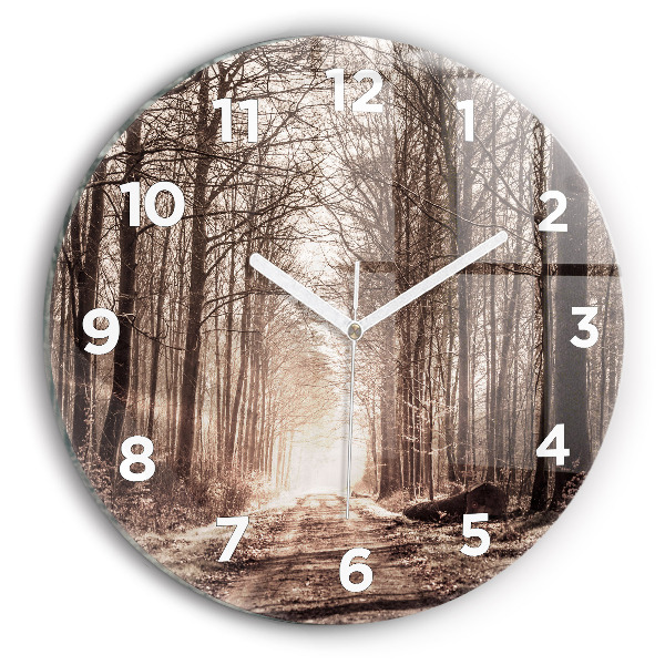Orologio rotondo Sentiero forestale in seppia