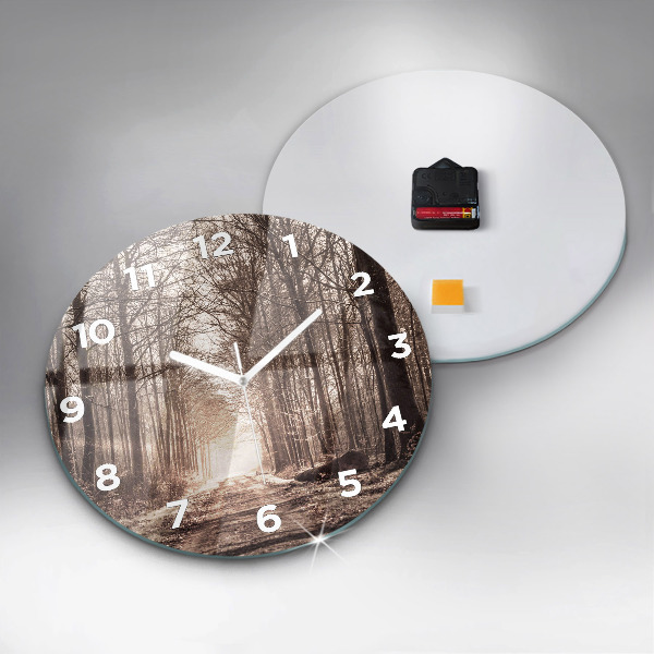 Orologio rotondo Sentiero forestale in seppia