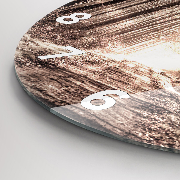 Orologio rotondo Sentiero forestale in seppia