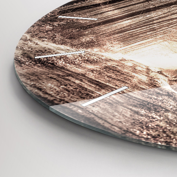 Orologio rotondo Sentiero forestale in seppia