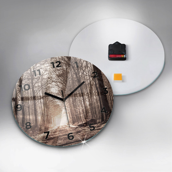 Orologio rotondo Sentiero forestale in seppia