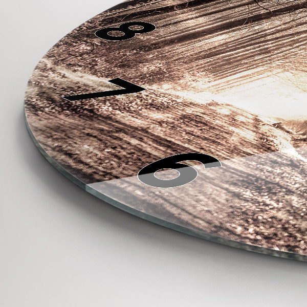 Orologio rotondo Sentiero forestale in seppia