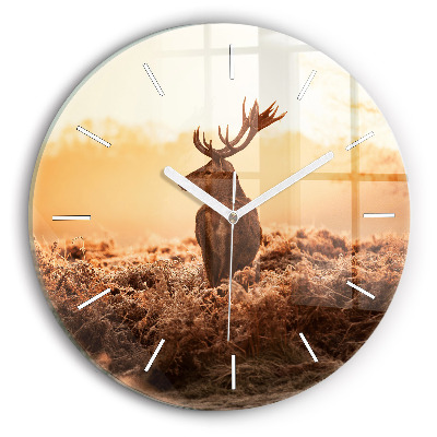 Orologio rotondo Cervo all'alba