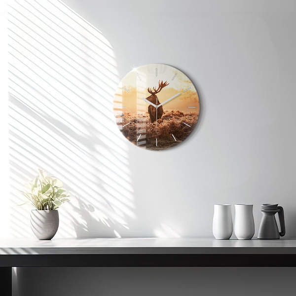 Orologio rotondo Cervo all'alba