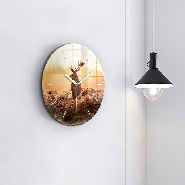 Orologio rotondo Cervo all'alba
