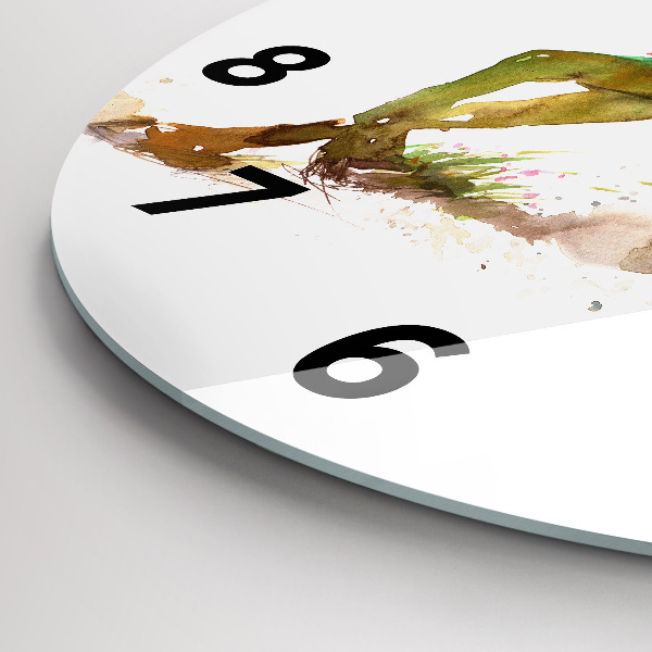 Orologio rotondo Montagne dipinte e cavallo