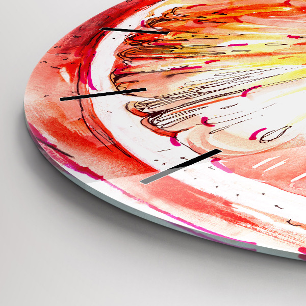 Orologio rotondo Dipinto di arancione