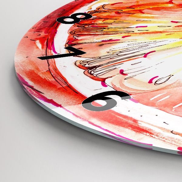 Orologio rotondo Dipinto di arancione