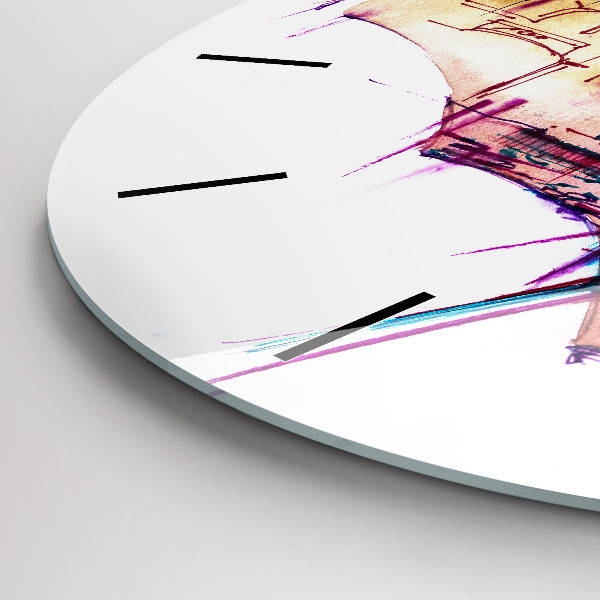 Orologio rotondo Ombrello antipioggia e città